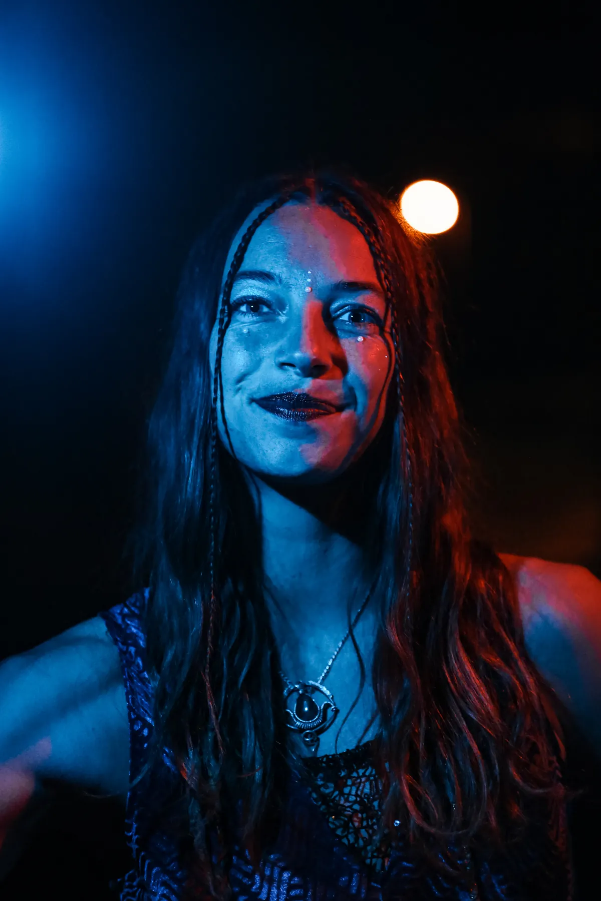 Portrait of Mascha in blue light